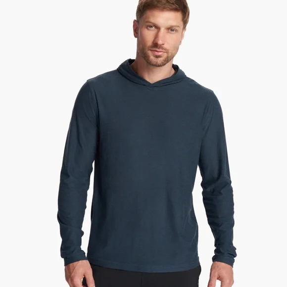NWT • VUORI • Men’s Strato Tech Performance Hoodie • Navy Heather • Size Large - Picture 10 of 12